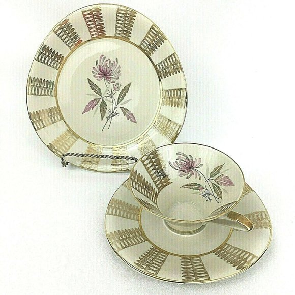 Winterling Tea Cup Saucer Plate Lunch Set 3 PC Set Bavaria Gold Trio Germany - Picture 1 of 12